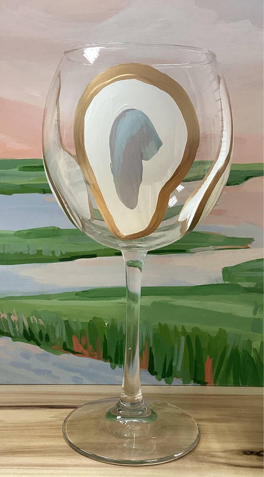 Stemmed Oyster Confetti Wine Glasses