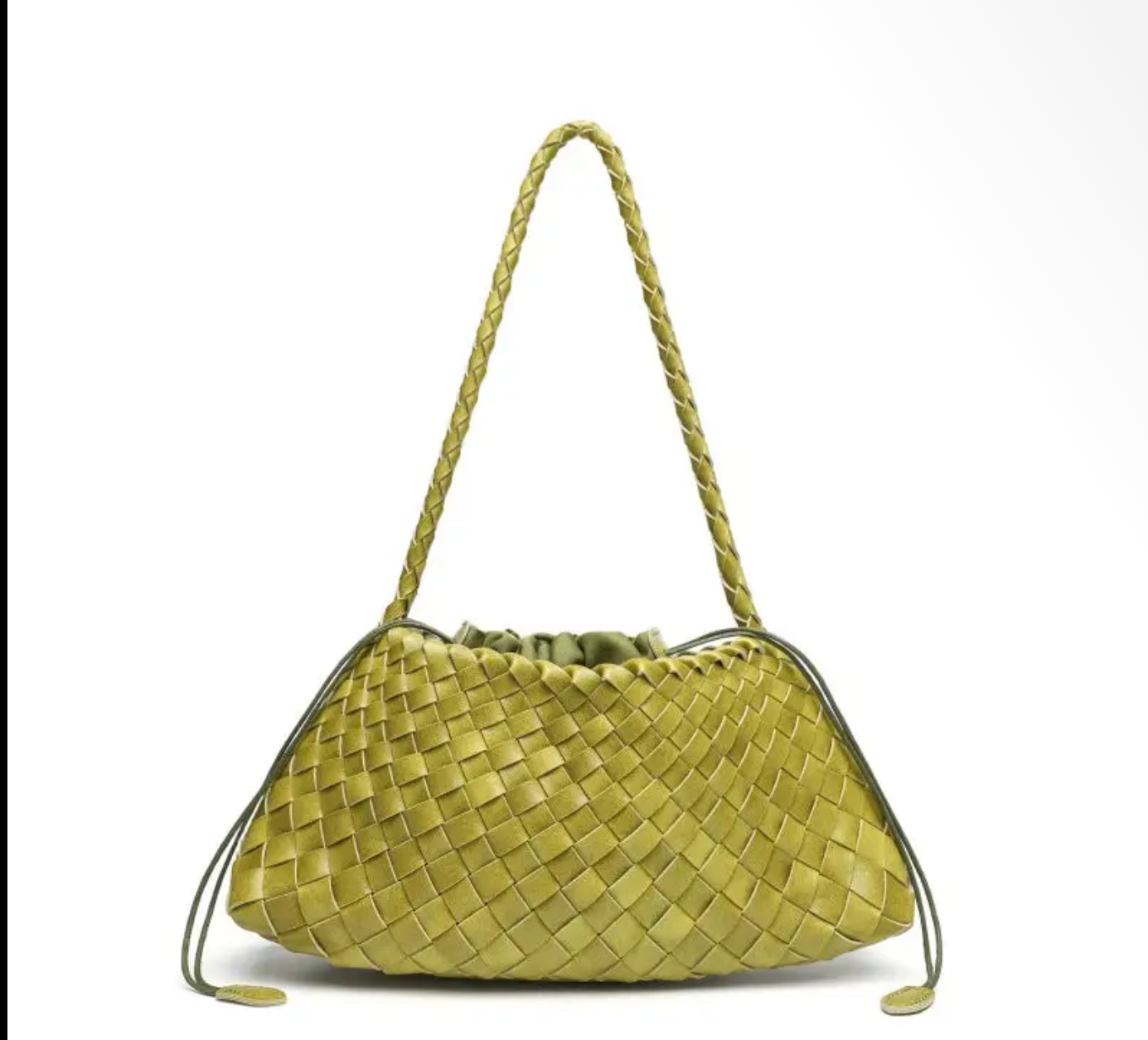 Khaki Woven Shoulder Bag