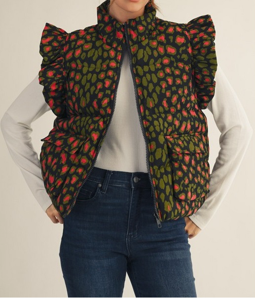 Ellen Leopard Vest