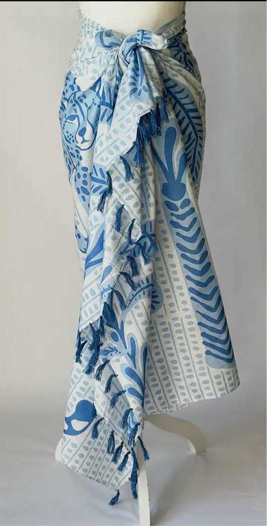 The Bahamas Wrap-Cheetah Blue