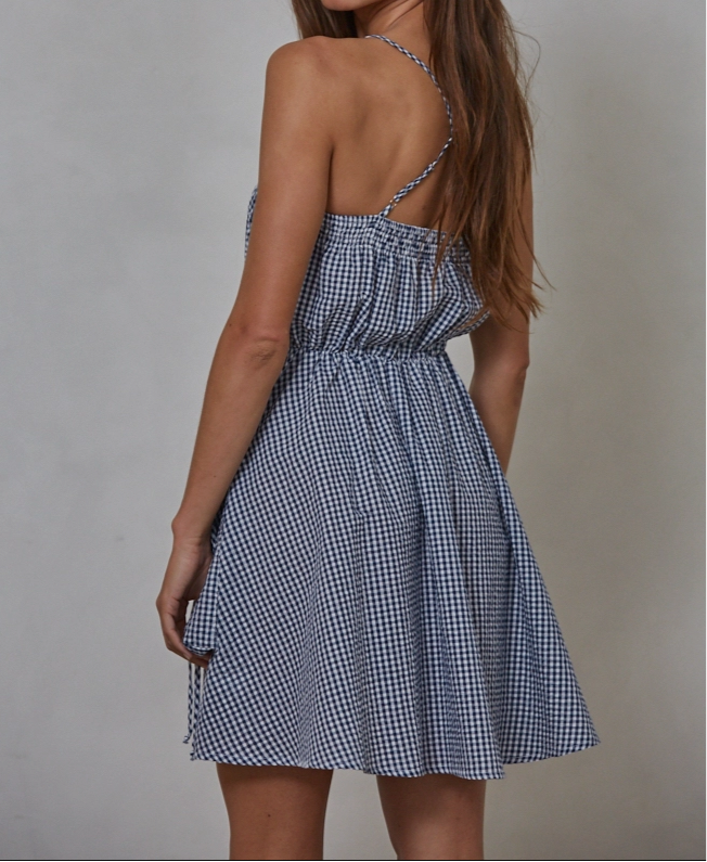 Navy Gingham Dress
