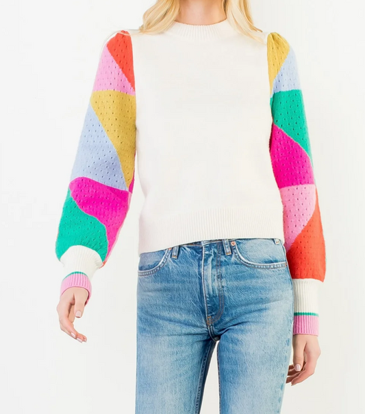 Erin Colorblocked Sleeve Sweater
