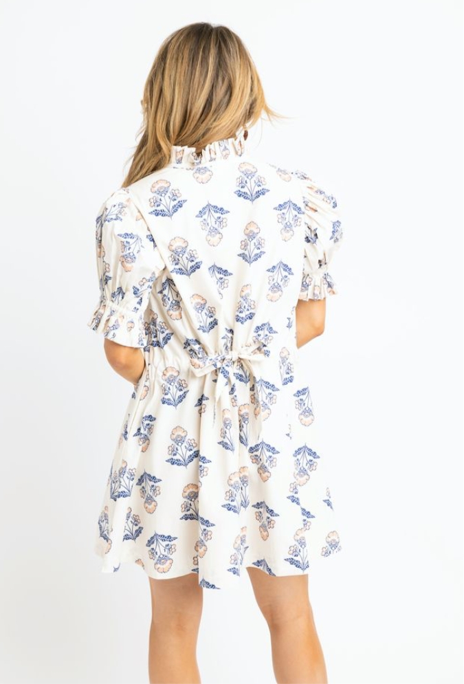 Vintage Floral Tie Back Dress