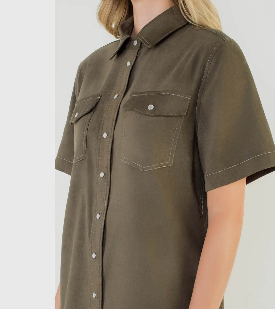 Olive Suede Dress
