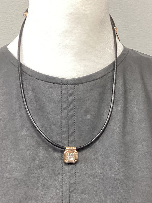 Black Leather Cord Necklace