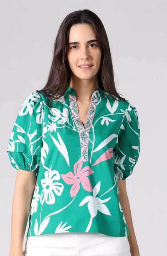 Floral Mint Raya Top