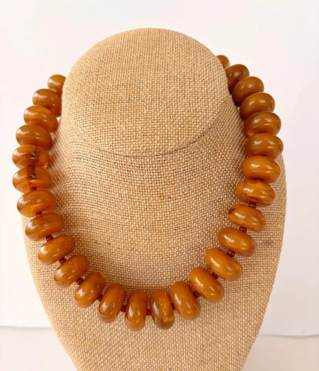 Rory Amber Brown Beaded Necklace