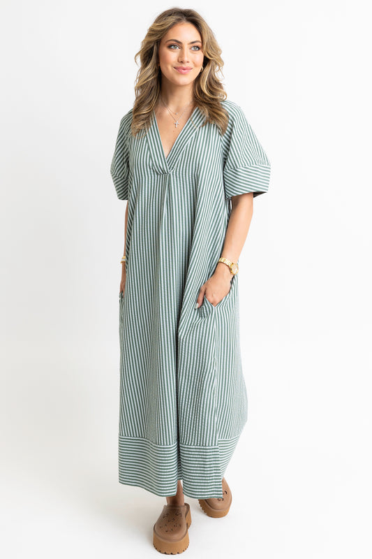 Karlie - Green Stripe Maxi