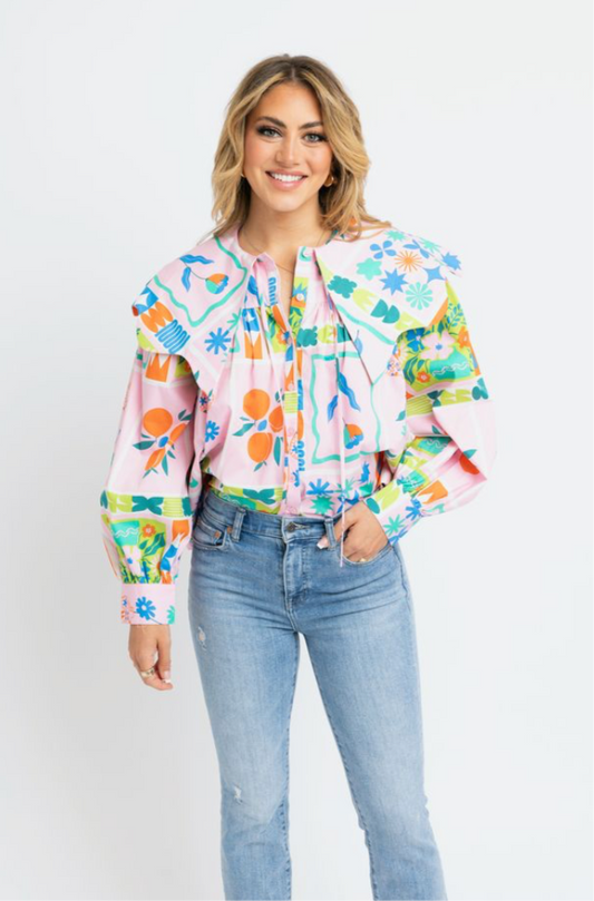 Floral Collar Top