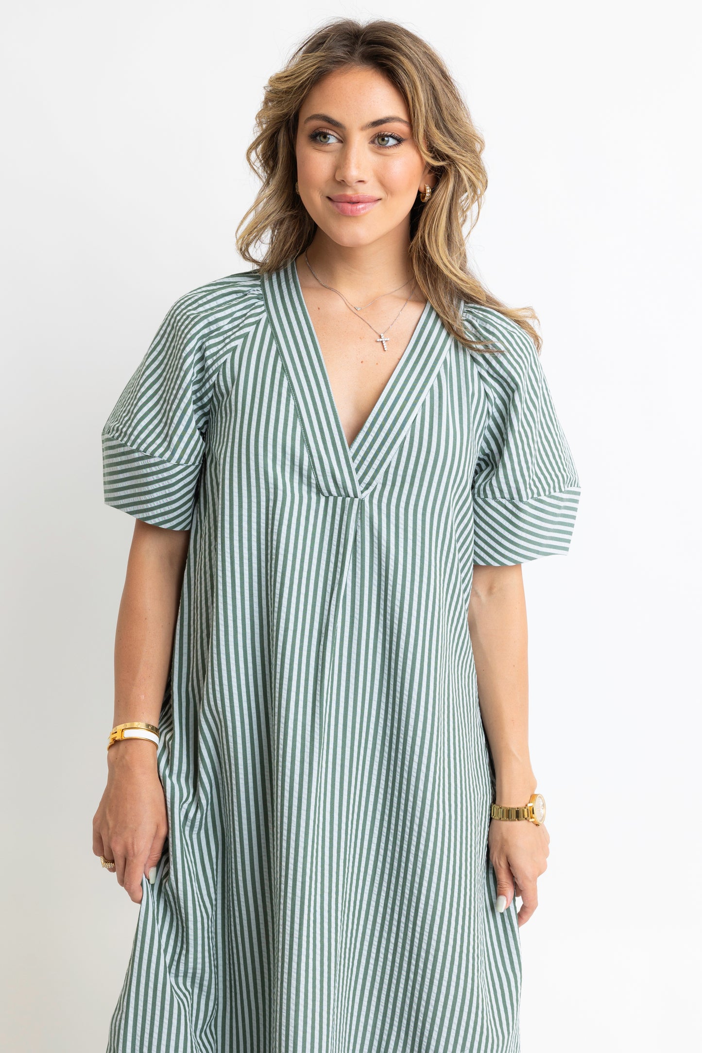 Karlie - Green Stripe Maxi