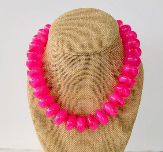 Rory Hot Pink Beaded Necklace
