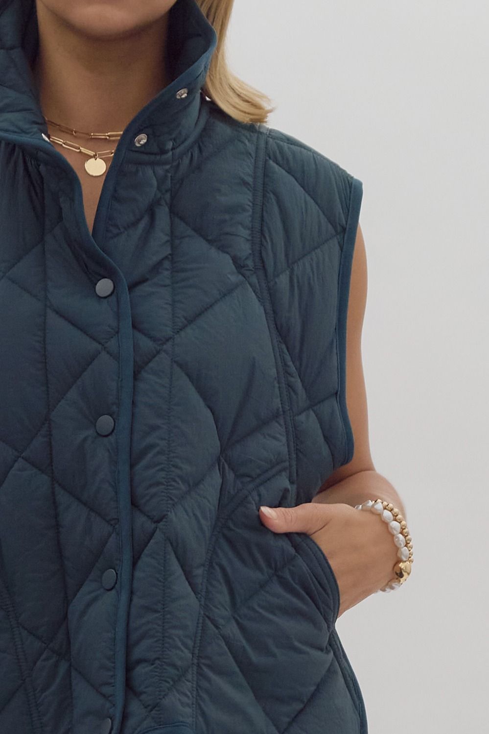 Pine Green Scalloped Vest