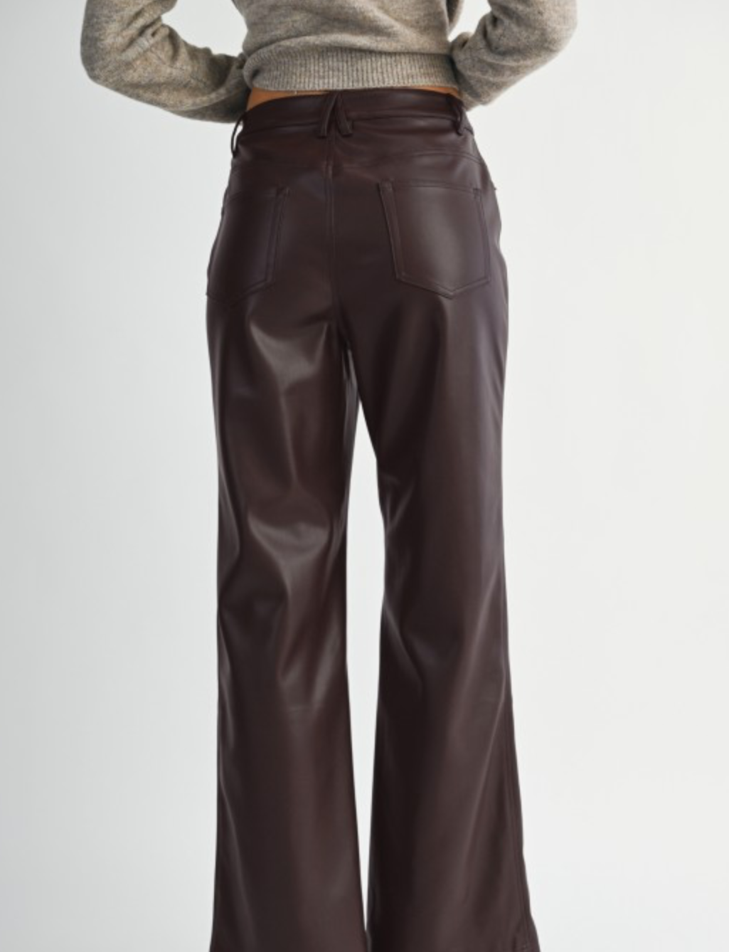 Faux Leather Chocolate Brown Pants