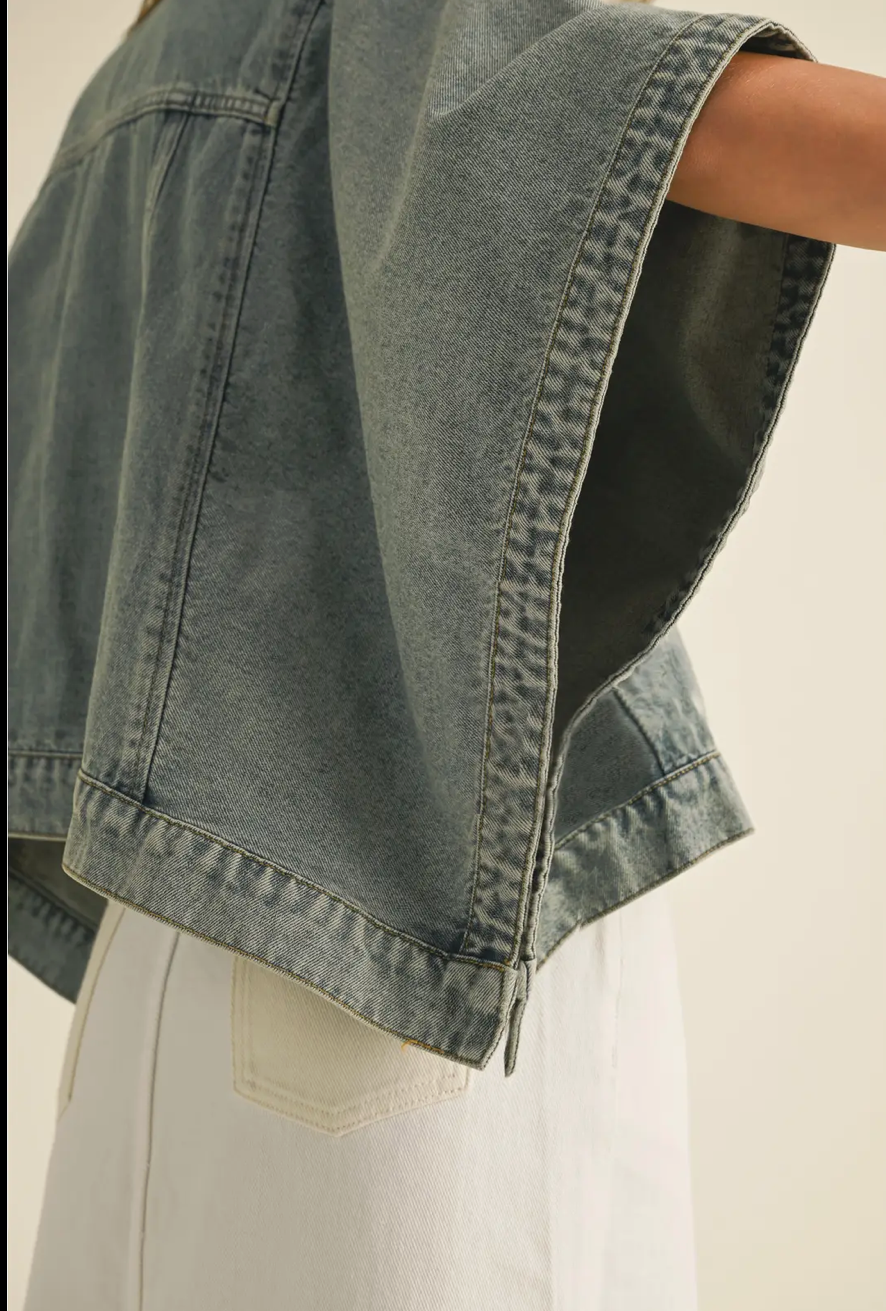 Cape Style Denim Jacket