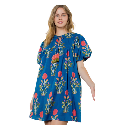 THML - Puff Slv Flower Dress