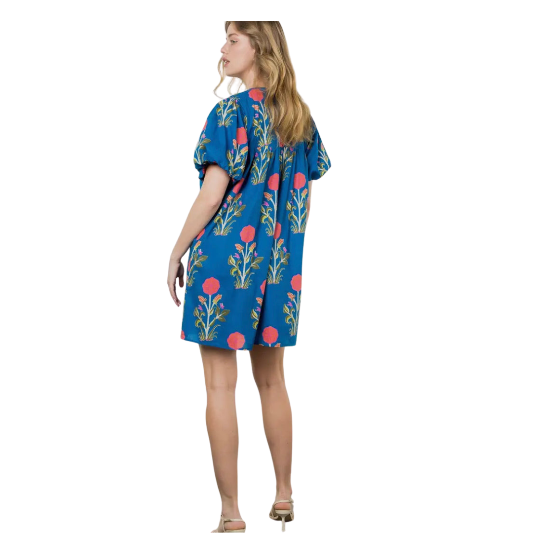 THML - Puff Slv Flower Dress