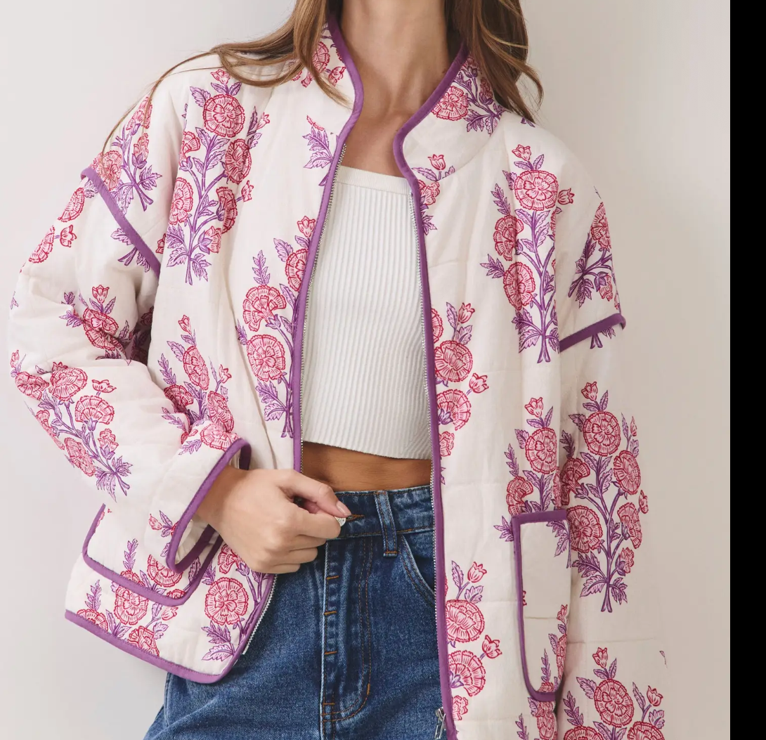 Quilted Zip Up Jacket