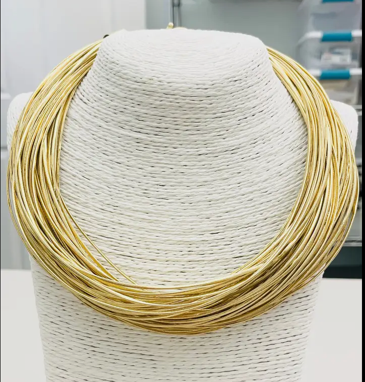 Gold Leatherette Necklace