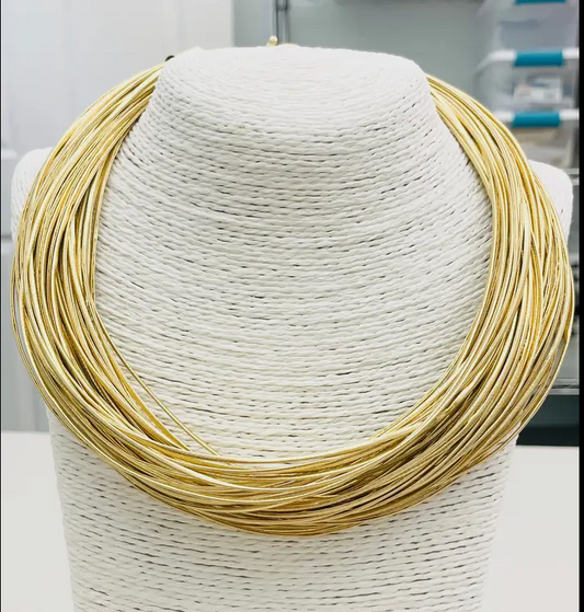 Gold Leatherette Necklace