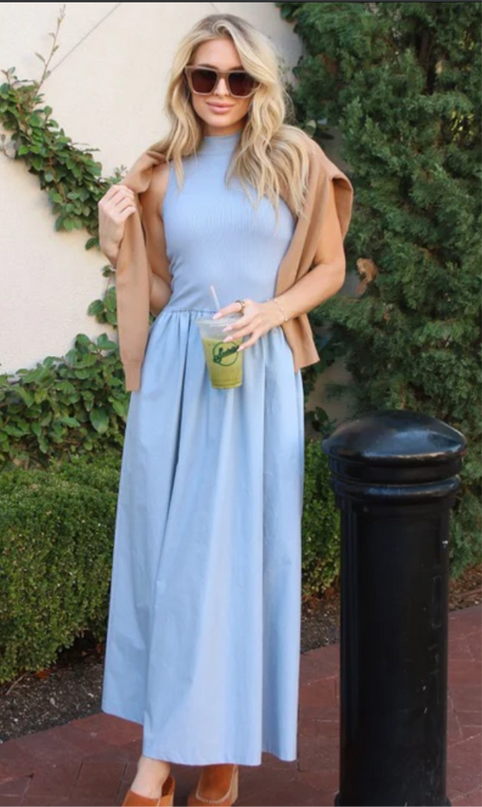 Solid Mock Maxi Dress