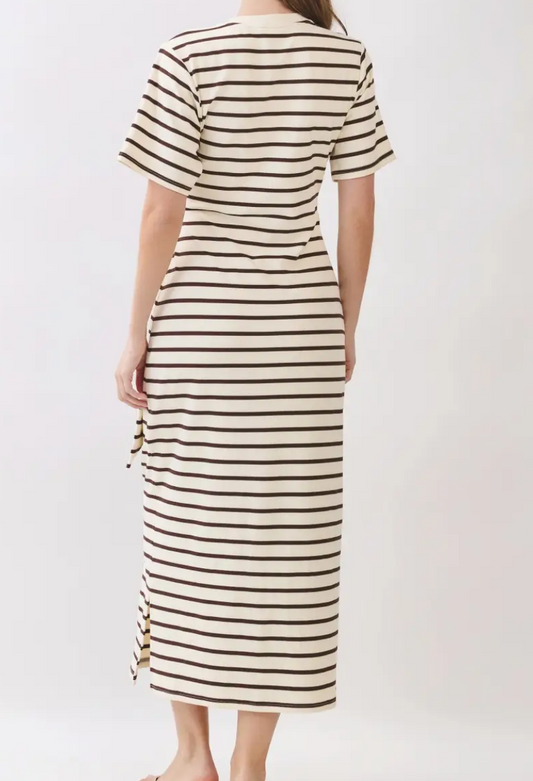Jersey Waist Tie Maxi Dress