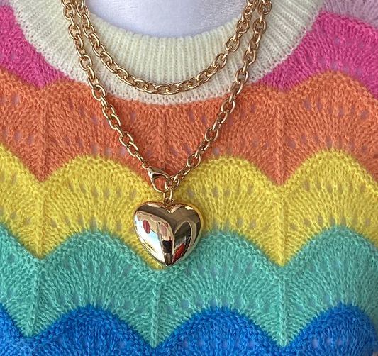 Cola Stacks - Puff Heart Necklace