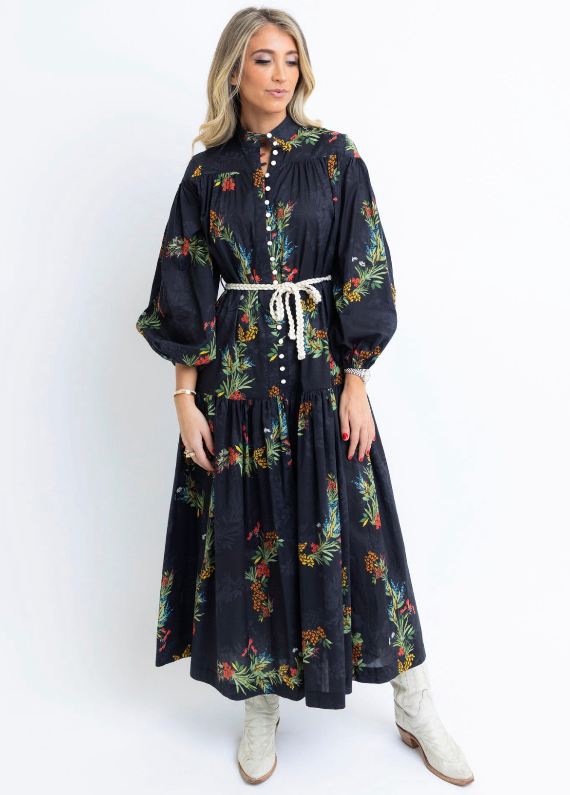 Karlie - Floral Poplin Tier Maxi