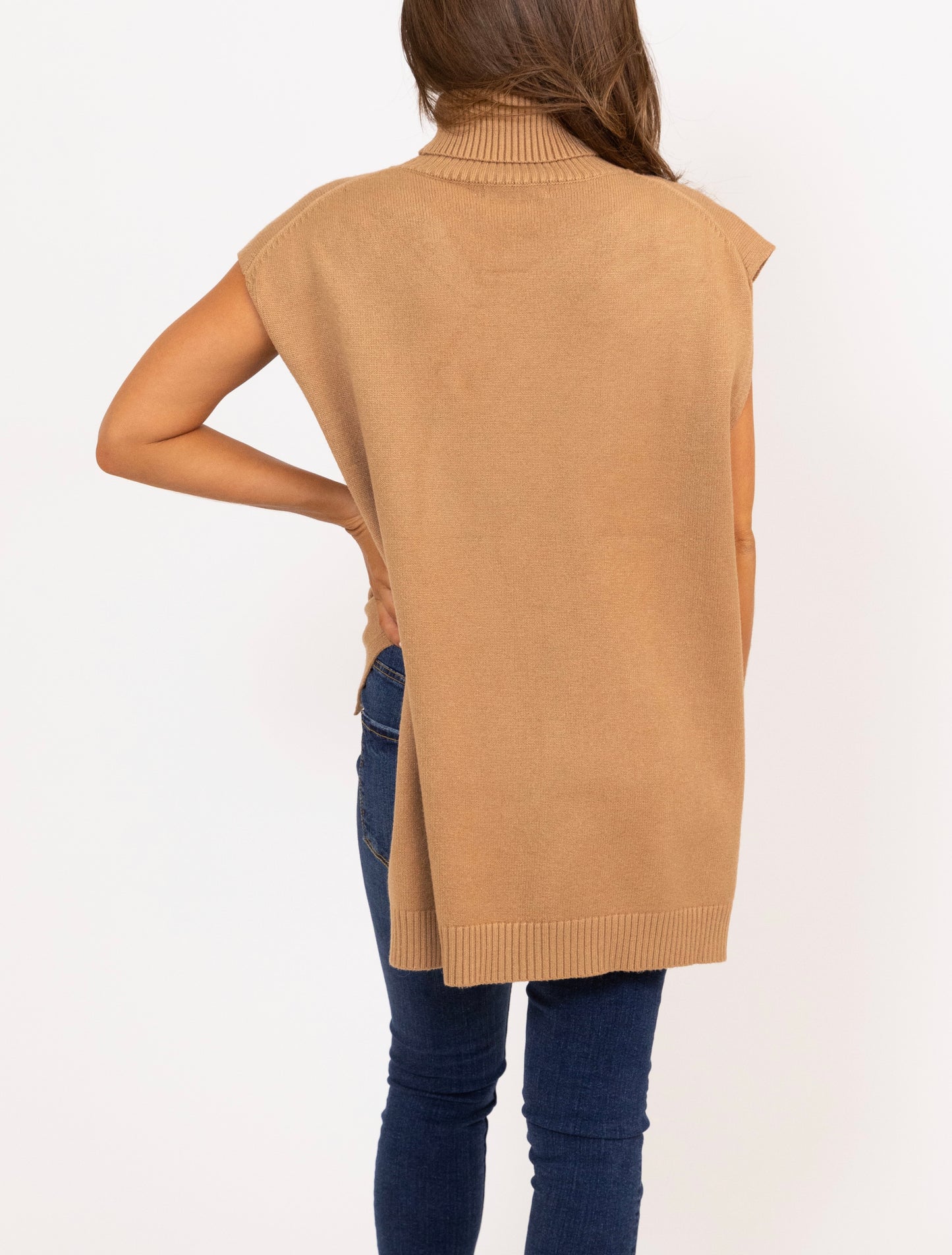 Karlie - Turtleneck Slv Less Hi/Lo Sweater