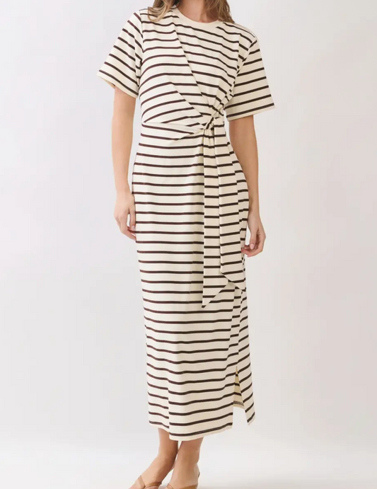 Jersey Waist Tie Maxi Dress