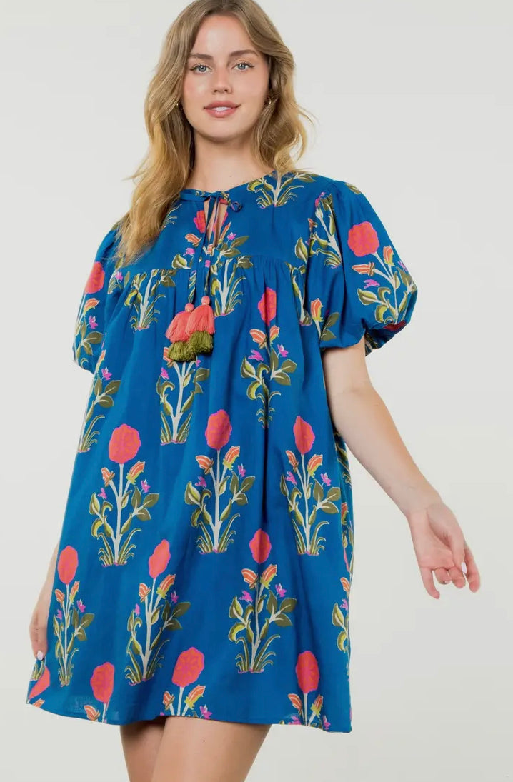 THML - Puff Slv Flower Dress