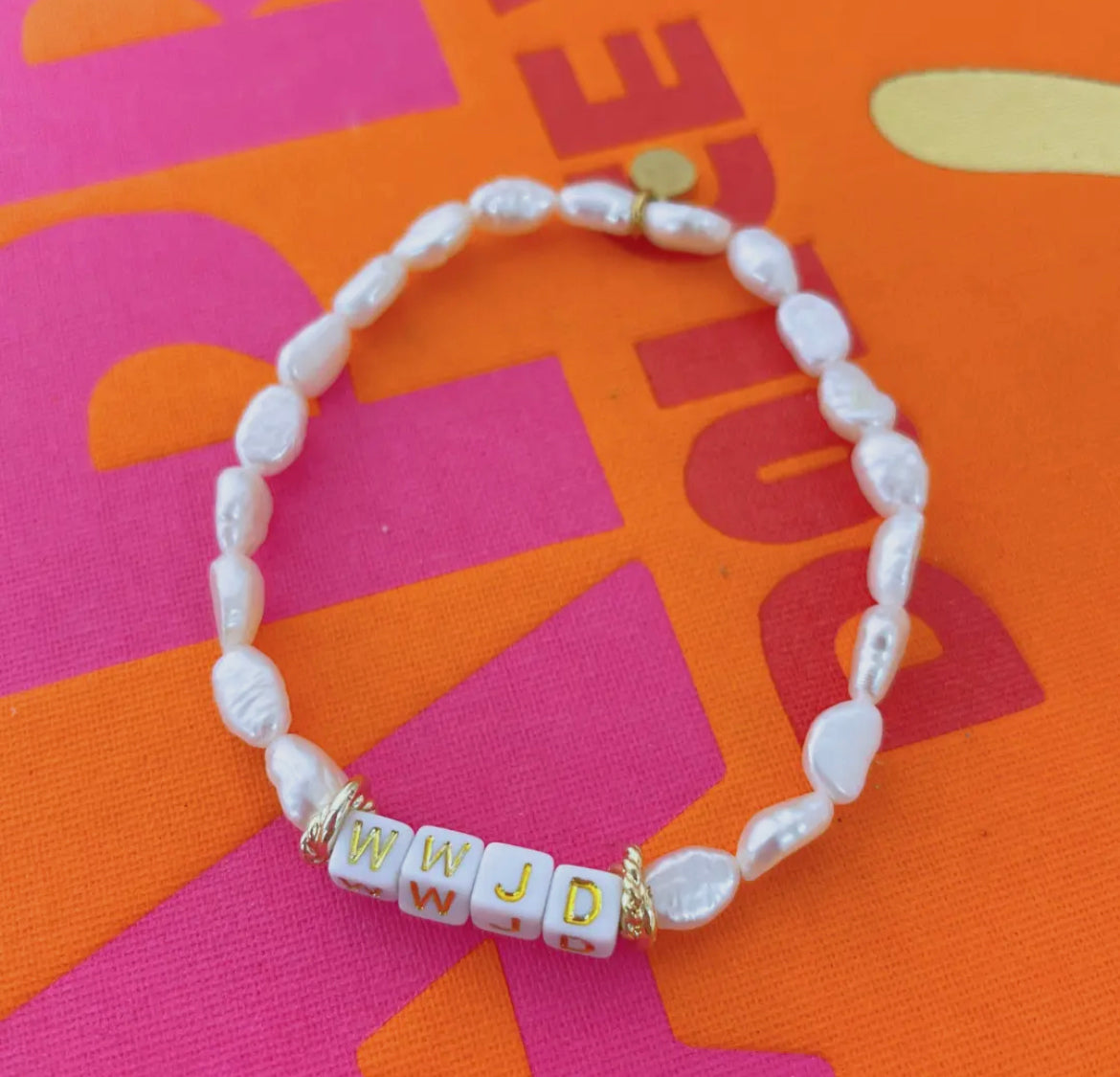 Cola Stacks - Pearl WWJD Bracelet